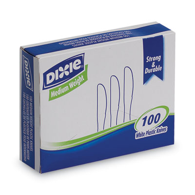 Dixie Plastic Cutlery, Heavy Mediumweight Knife, 100/Box (KM207)