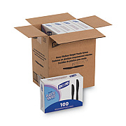 Dixie Plastic Tableware, Heavy Mediumweight Knife, Black, 100/Box, 10 Boxes/Carton (KM507CT)