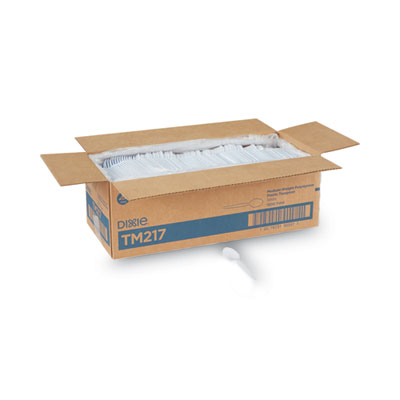 Dixie Plastic Cutlery, Heavy Mediumweight Spoon, White, 1,000/Carton (TM217)