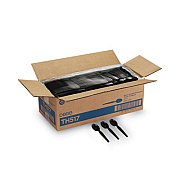 Dixie Plastic Cutlery, Heavyweight Spoon, Black, 1,000/Carton (TH517)