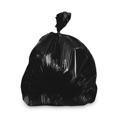 Heritage Linear Low-Density Can Liners, 33 gal, 1.5 mil, 33" x 39", Black, Flat Pack, 250/Carton (H6639AK)