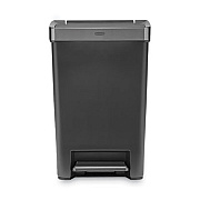 Rubbermaid Commercial Premier Series III Step-On Waste Container, 12.4 gal, Plastic, Black/Stainless Steel (2120983)