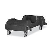 Rubbermaid Commercial Slim Jim Resin Trainable Dolly, 120 lb Capacity, 23.86 x 14.71 x 8.36, Black (1980602)