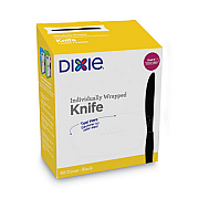 Dixie Grab'N Go Wrapped Cutlery, Knife, Plastic, Black, 90/Box (KM5W540PK)