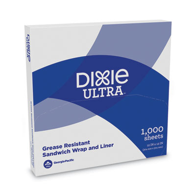 Dixie All-Purpose Food Wrap, Dry Wax Paper, 12 x 12, White, 1,000 Sheets/Pack, 5 Packs/Carton (GRC1212)
