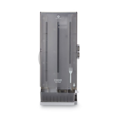 Dixie SmartStock Dining Utensil Dispenser, Holds 120 Forks, 10 x 8.78 x 24.75, Smoke (SSFPD120)