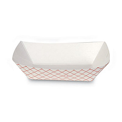 Dixie Kant Leek Polycoated Paper Food Tray, 1 lb Capacity, 6.25 x 4.7 x 1.6, Red Plaid, 1,000/Carton (RP1008)