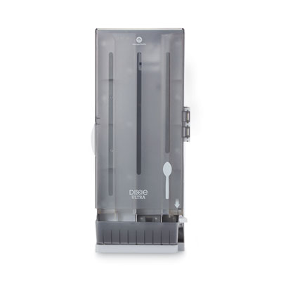 Dixie SmartStock Dining Utensil Dispenser, Holds 120 Spoons, 10 x 8.78 x 24.75, Smoke (SSSPD120)