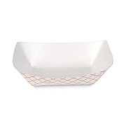 Dixie Kant Leek Clay-Coated Paper Food Tray, 0.5 lb Capacity, 5.3 x 3.75 x 1.4, Red Plaid, 1,000/Carton (RP50)
