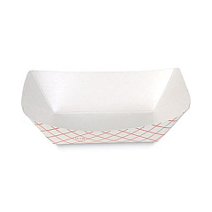 Dixie Kant Leek Clay-Coated Paper Food Tray, 0.5 lb Capacity, 5.3 x 3.75 x 1.4, Red Plaid, 1,000/Carton (RP50)