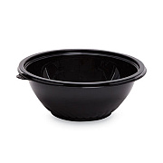 WNA Caterline Pack n' Serve Plastic Bowl, 80 oz, 10" Diameter x 4" h, Black, Plastic, 25/Carton (APB80BL)