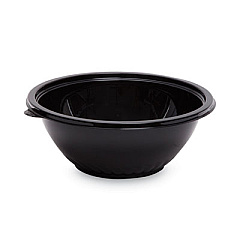 WNA Caterline Pack n' Serve Plastic Bowl, 80 oz, 10" Diameter x 4" h, Black, Plastic, 25/Carton (APB80BL)