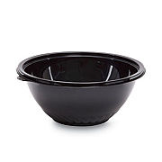 WNA Caterline Pack n' Serve Plastic Bowl, 160 oz, 12" Diameter x 5" h, Black, 25/Carton (APB160BL)