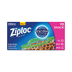 Ziploc Seal Top Snack Bags, 10 oz, 6.5" x 3.25", Clear, 90/Box (315892)