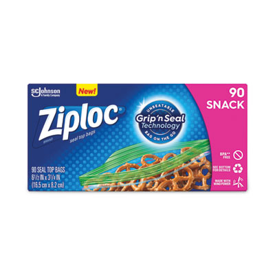Ziploc Seal Top Snack Bags, 10 oz, 6.5" x 3.25", Clear, 90/Box (315892)