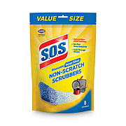 S.O.S. Non-Scratch Soap Scrubbers, Blue, 6/Pack (10005PK)