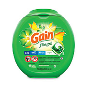 Gain Flings Detergent Pods, Original, 72/Container, 4 Container/Carton (86792CT)