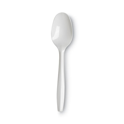 Dixie Plastic Cutlery, Mediumweight Spoon, White, 1,000/Carton (PTM21)