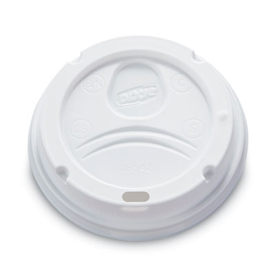 Dixie Dome Drink-Thru Lids, Fits 10 oz to 16 oz PerfecTouch Hot Cups/12 oz to 20 oz WiseSize Hot Cups, Plastic, White, 50/Pack (9542500DXPK)