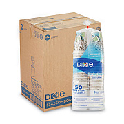 Dixie PerfecTouch Paper Hot Cups and Lids Combo, 12 oz, Coffee Haze Design, 50/Pack, 6 Packs/Carton (5342COMBO6CT)