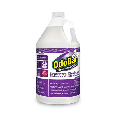 OdoBan Concentrate Odor Eliminator and Disinfectant, Lavender Scent, 1 gal Bottle, 4/Carton (911162G4)