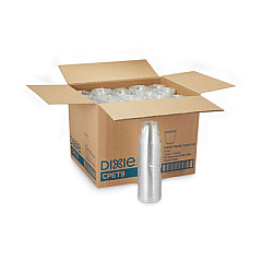 Dixie Clear Plastic PETE Cups, 9 oz, Squat, 50/Sleeve, 20 Sleeves/Carton (CPET9)