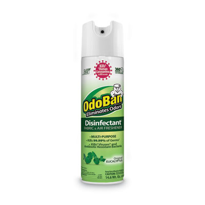 OdoBan Ready-To-Use Disinfectant/Fabric and Air Freshener 360 Spray, Eucalyptus, 14 oz Can (91000114AEA)