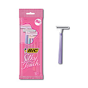 BIC Silky Touch Women's Disposable Razor, 2 Blades, Assorted Colors, 10/Pack (STWP101)