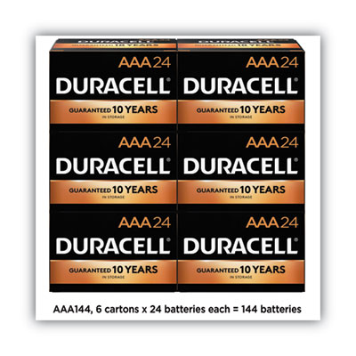 Duracell CopperTop Alkaline AAA Batteries, 144/Carton (MN2400BKD)