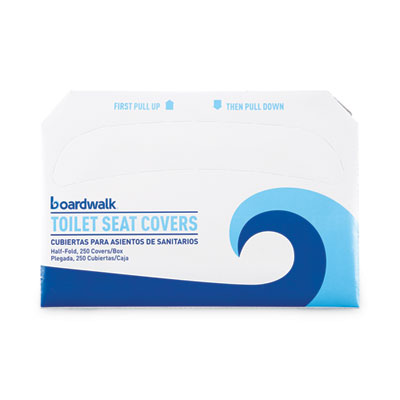 Boardwalk Premium Half-Fold Toilet Seat Covers, 14.17 x 16.73, White, 250/Sleeve, 20 Sleeves/Carton (K5000B)