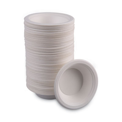 Boardwalk Bagasse Dinnerware, Bowl, 12 oz, White, 1,000/Carton (BWKBOWLWF12)