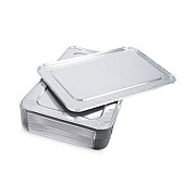 Boardwalk Aluminum Steam Table Pan Lids, Fits Full-Size Deep Pan, 380 Gauge, 0.63" Deep, 12.88 x 20.81, 50/Carton (LIDSTEAMFL)