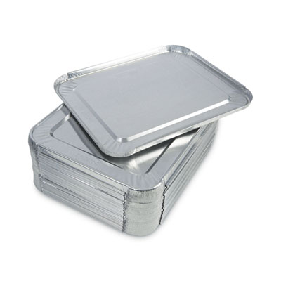 Boardwalk Aluminum Steam Table Pan Lids, Fits Half-Size Deep Pan, 290 Gauge, 0.63" Deep, 10.5 x 12.81, 100/Carton (LIDSTEAMHF)