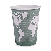 Eco-Products World Art Renewable and Compostable Hot Cups, 12 oz, Gray, 50/Pack, 10 Pack/Carton (EPBHC12WAPKC)