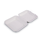 Eco-Products Renewable and Compostable Sugarcane Clamshells, 9 x 9 x 3, White, 50/Pack, 4 Packs/Carton (EPHC91)
