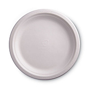Eco-Products Renewable and Compostable Sugarcane Plates Convenience Pack, 9" dia, Natural White, 50/Pack, 10 Packs/Carton (EPP013PKCT)