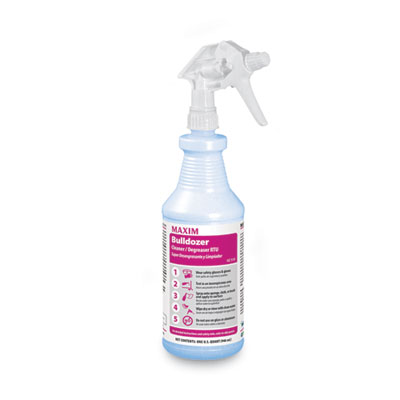 Maxim Bulldozer Cleaner/Degreaser RTU, Safe-to-Ship, Lemon Scent, 32 oz, 6/Carton (05100086)