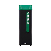 Rubbermaid Commercial Sustain Decorative Refuse with Recycling Lid, 15 gal, Metal/Plastic, Black/Green (2078991)