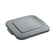 Rubbermaid Commercial Square BRUTE Lid, 24w x 24d x 2.2h, Gray, 4/Carton (353900GYCT)