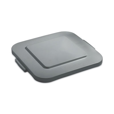 Rubbermaid Commercial Square BRUTE Lid, 24w x 24d x 2.2h, Gray, 4/Carton (353900GYCT)