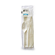 Boardwalk Cutlery Kit, Plastic Fork/Spoon/Knife/Salt/Polypropylene/Napkin, White, 250/Carton (BWK6KITMW)