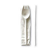 Boardwalk School Cutlery Kit, Napkin/Spork/Straw, White, 1000/Carton (BWKSCHOOLMWPP)