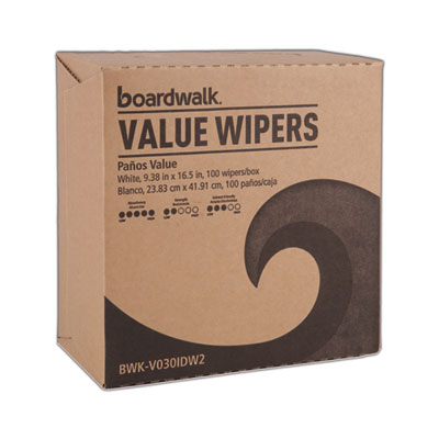 Boardwalk DRC Wipers, 9.33 x 16.5, White, 100 Dispenser Packs, 9 Dispenser Packs/Carton (V030IDW2)