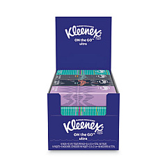 Kleenex On The Go Packs Facial Tissues, 3-Ply, White, 10 Sheets/Pack, 16 Packs/Box, 12 Boxes/Carton (11975)