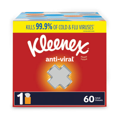 Kleenex Anti-Viral Facial Tissue, 3-Ply, White, 60 Sheets/Box (49978BX)