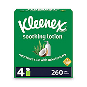 Kleenex Lotion Facial Tissue, 2-Ply, White, 65 Sheets/Box, 4 Boxes/Pack (50174)