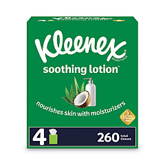 Kleenex Lotion Facial Tissue, 2-Ply, White, 65 Sheets/Box, 4 Boxes/Pack (50174)