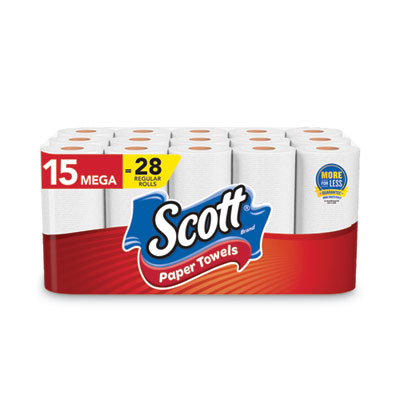 Scott Choose-A-Sheet Mega Roll Paper Towels, 1-Ply, White, 102/roll, 30 Rolls Carton (36371CT)