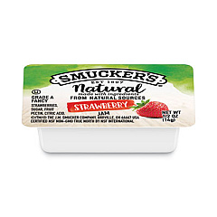 Smucker's Smuckers 1/2 Ounce Natural Jam, 0.5 oz Container, Strawberry, 200/Carton (8201)