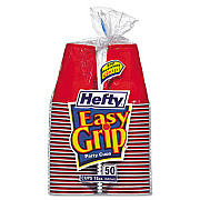 Hefty Easy Grip Disposable Plastic Party Cups, 18 oz, Red, 50/Pack (C21999)